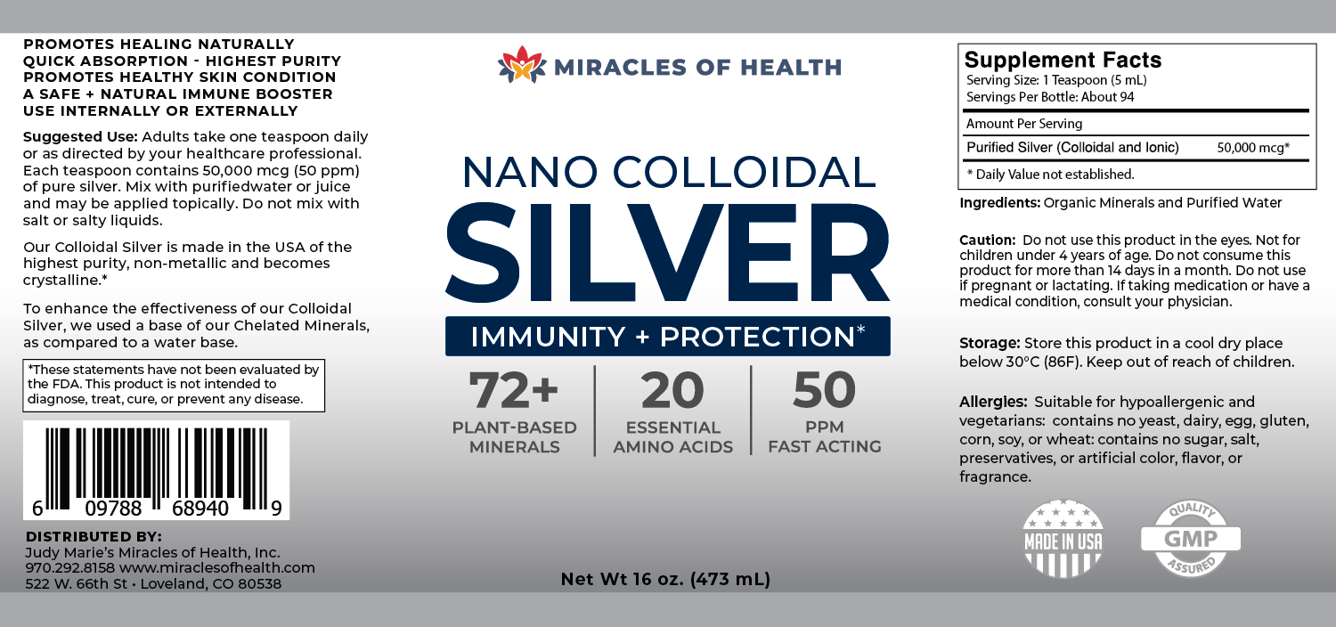 Colloidal Silver | 50 ppm Nano Silver Infused in Chelated Minerals